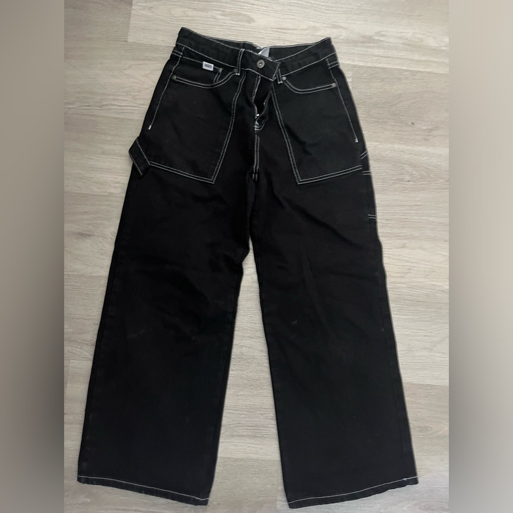 Ragged Priest wide leg jeans, black, size 28